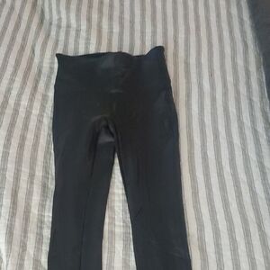 SPANX Black High-Waist Plether Shiny Leggings Black Small